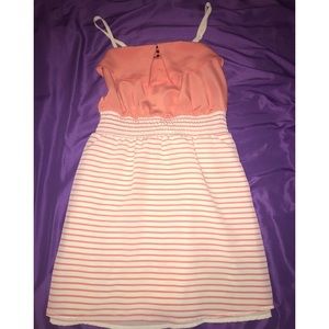 salmon and white dress from Xhilaration